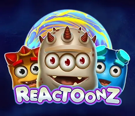Reactoonz online game logo by Play’n GO on rebet24it.org