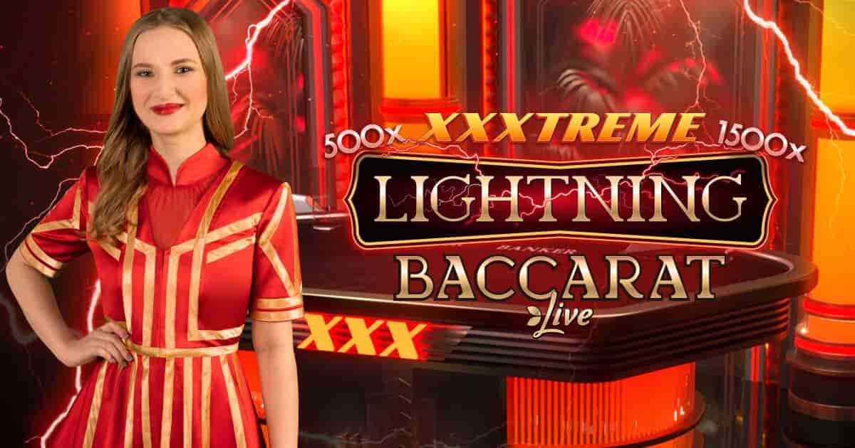 XXXtreme Lightning Baccarat slot logo by Evolution at Rebet24